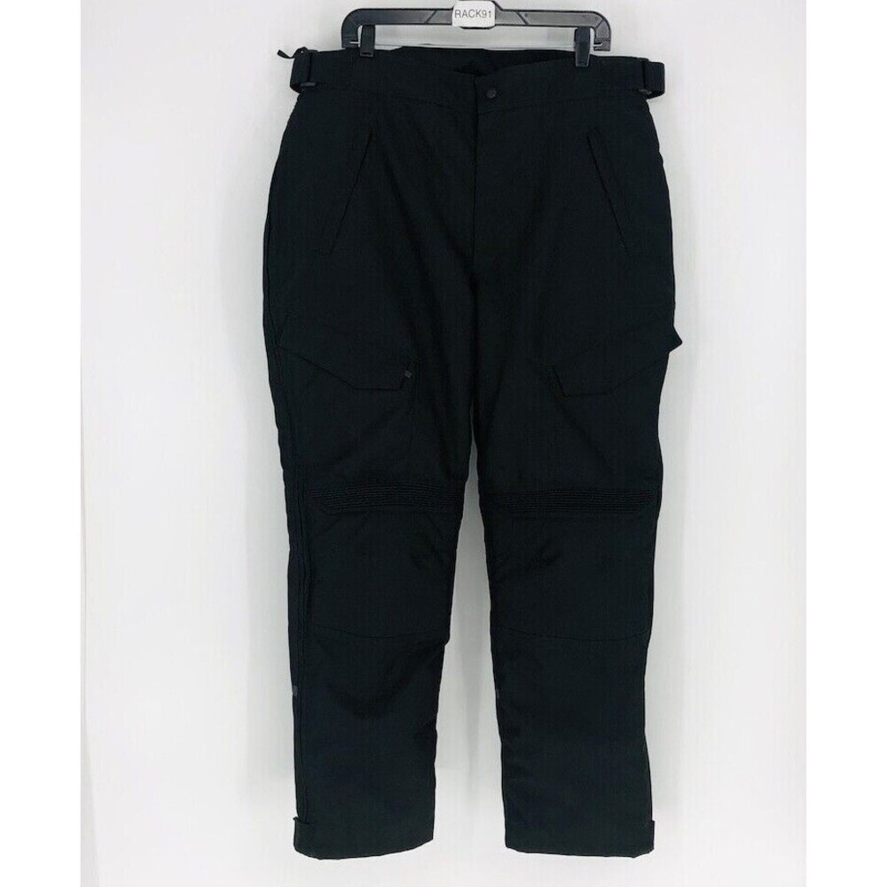 River Road Men's Black Regular Fit Adjustable Waist Motorcycle Pants Size 38